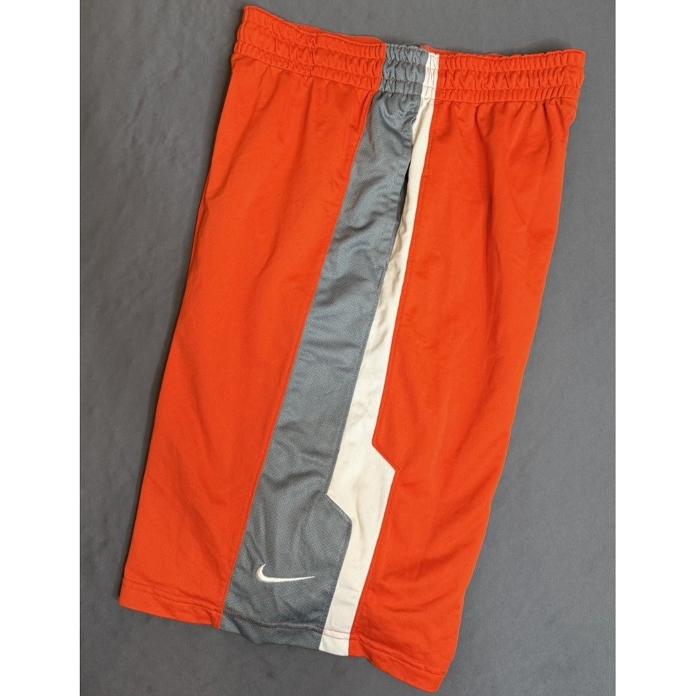 Nike Shorts Mens Size Medium Orange Basketball Drawstring Pockets Lightweight